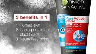 غسول غارنيه بيور أكتيف بالفحم Garnier Skin Active Pure Active Charcoal